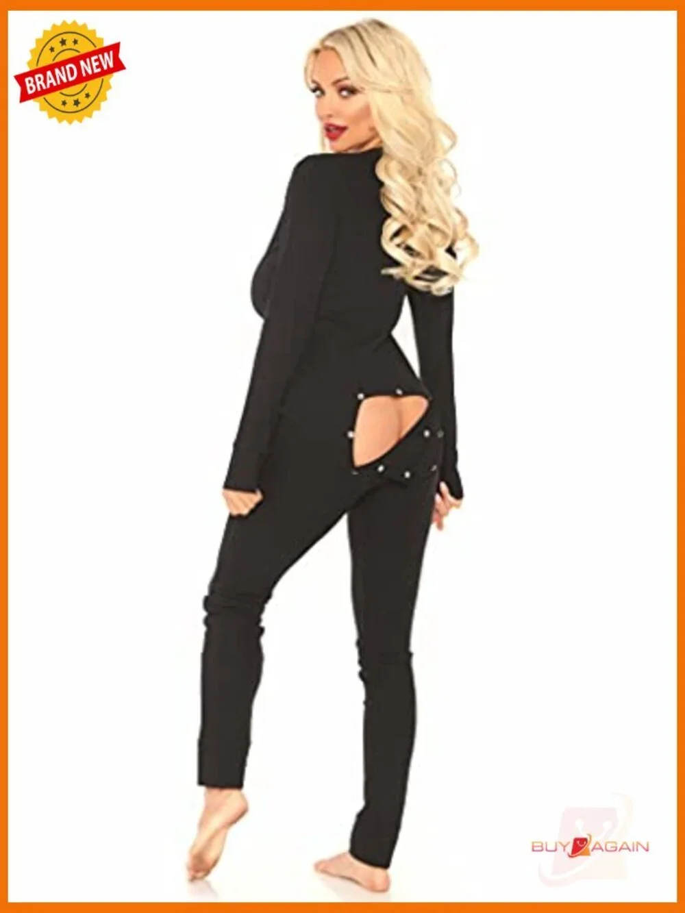 Brushed Rib Long Johns Onesie with Cheeky Back Flap Sleepwear